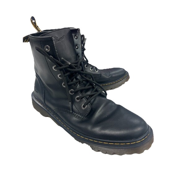 Dr Martens Awley Combat Biker Ankle Boots Mens 13 M Black Leather High EUC main image 7